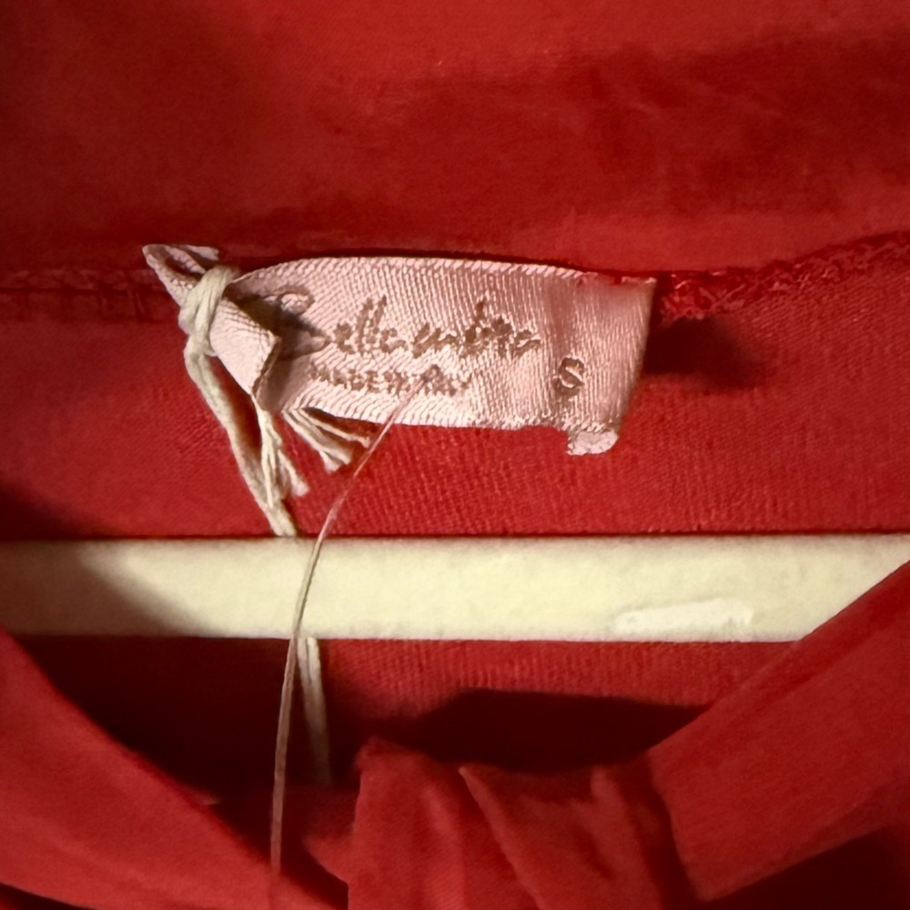 Bellambra Silk Blend NEW Italian Red Midi Dress Event Vacation Luxe Feminine S - Picture 7 of 7